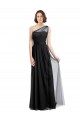Ruched Long Soft Tulle Bridesmaid Dress with Sheer Netting Shoulder Strap Brisbane