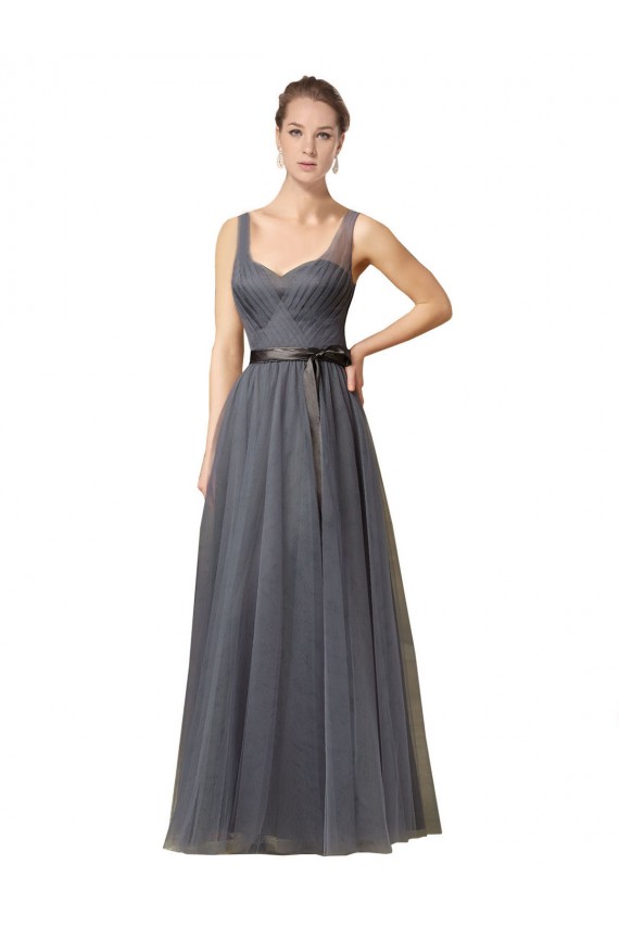 Sweetheart Long Tulle Bridesmaid Dress with Sash Brisbane