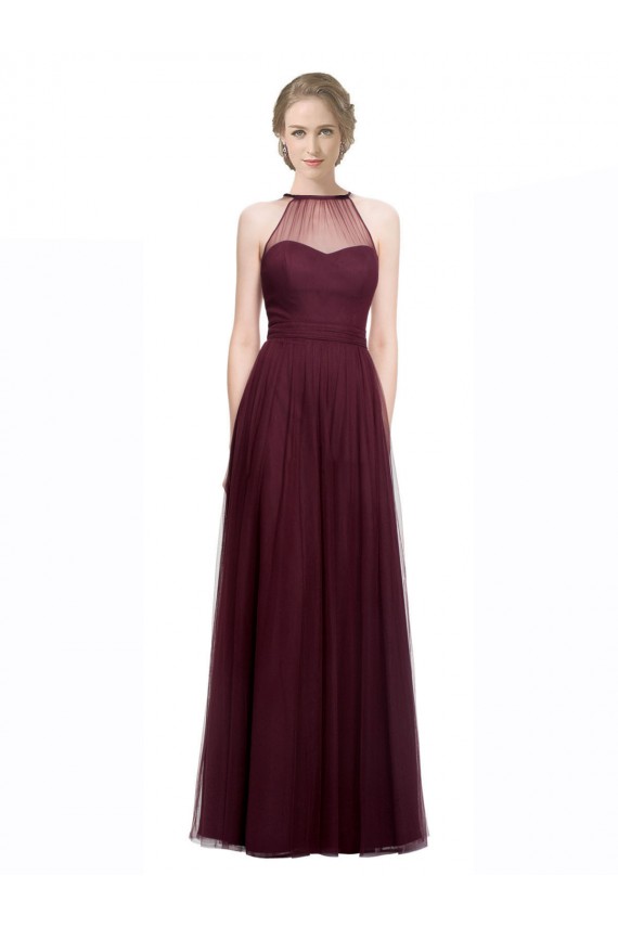 Full Length Soft Tulle Spaghetti Strap Bridesmaid Dress Brisbane