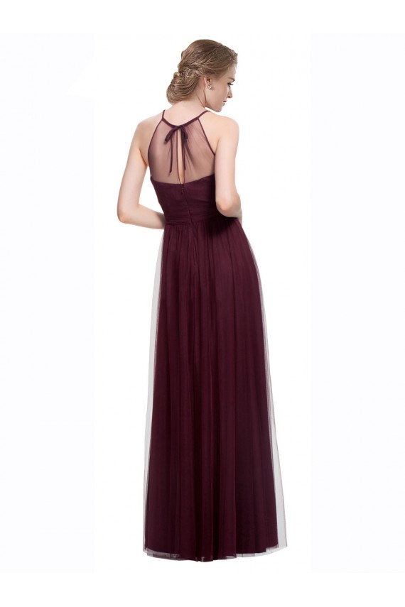 Full Length Soft Tulle Spaghetti Strap Bridesmaid Dress Brisbane