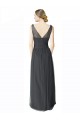 Long Tulle Bridesmaid Dress with Illusion Shoulder Straps and V-Back Brisbane