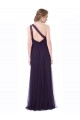 One Shoulder Long Tulle Bridesmaid Gown with Sheer Netting Strap Brisbane