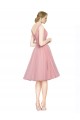 Short Knee Length Wide Strap Plunge Cross Over Neckline Tulle Cocktail Bridesmaid Dress Brisbane