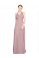 Ruffled Halter V-Neck Long Tulle Bridesmaid Dress with Pleats Brisbane