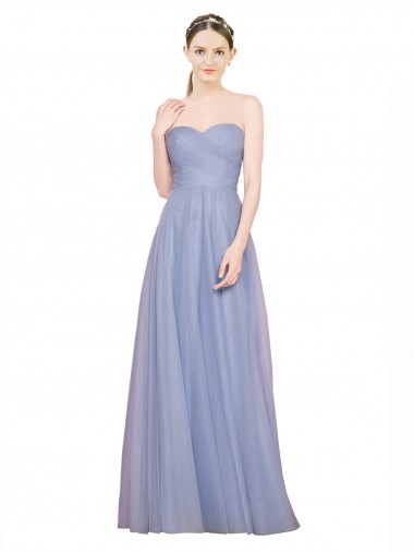 Strapless Sweetheart A-Line Tulle Bridesmaid Dress with Low Back Brisbane