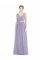 Wide Straps V-Neck Long Tulle Bridesmaids with Belt Brisbane