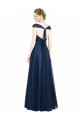 Ruched Sweetheart Long A-Line Tulle Bridesmaid Dress with Wide Straps and Tie Back Brisbane