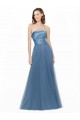 Long Strapless Bridesmaid Dress with Soft Tulle Overlay Brisbane