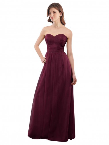 Strapless Tulle A-line bridesmaid dress with pleated top Brisbane