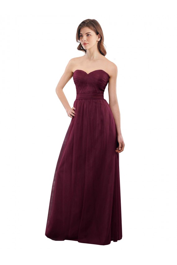 Strapless Tulle A-line bridesmaid dress with pleated top Brisbane