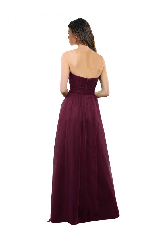Strapless Tulle A-line bridesmaid dress with pleated top Brisbane