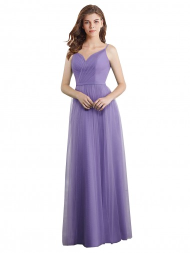 Sweetheart Deep V-Back Tulle Bridesmaid Dress with Draped Bodice Brisbane