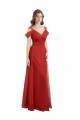 Cold Shoulder Pleated Wrap Tulle Bridesmaid Dress with Low V-Back Brisbane