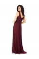 Long A-Line V-Neck Tulle Bridesmaid Dress Brisbane