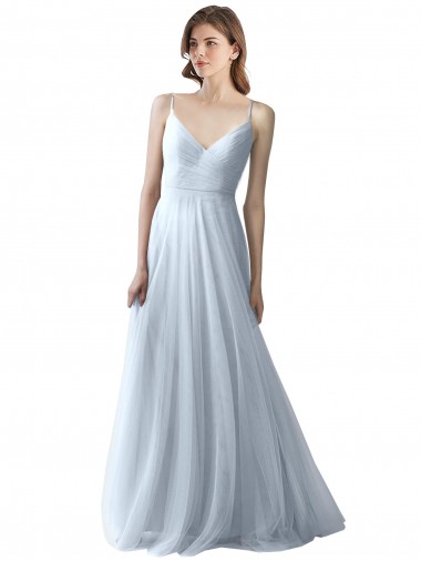 Wrapped Ruched Natural Waist Slim Soft Tulle Bridesmaid Dress Brisbane