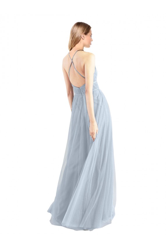 Halter Neckline Slim A-Line Tulle Bridesmaid Dress Brisbane