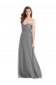 Shirred Strapless Bodice Long Tulle Bridesmaid Dress with Sweetheart Neckline Brisbane