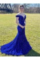 Off the Shoulder Sleeveless Long Sweep Train Velvet Sequin Prom Dress Brisbane