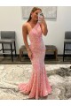 Open Back One Shoulder Sleeveless Long Sweep Train Velvet Sequin Prom Dress Brisbane