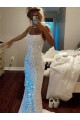 Long Spaghetti Straps Sleeveless Sweep Train Velvet Sequin Prom Dress Brisbane