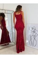Square Neck Sleeveless Long Velvet Sequin Prom Dress with Slit Brisbane