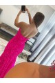 Strapless Sleeveless Long Sweep Train Velvet Sequin Prom Dress with Side Slit Brisbane