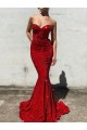 Mermaid Sweetheart Sleeveless Long Court Train Velvet Sequin Prom Dress Brisbane