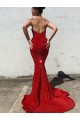 Mermaid Sweetheart Sleeveless Long Court Train Velvet Sequin Prom Dress Brisbane