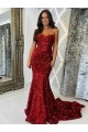 Sweetheart Sleeveless Long Court Train Velvet Sequin Prom Dress Brisbane