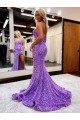 A-Line Sweetheart Sleeveless Long Velvet Sequin Prom Dress with Slit Brisbane