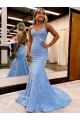 Criss Cross Open Back V-Neck Sleeveless Long Velvet Sequin Prom Dress Brisbane