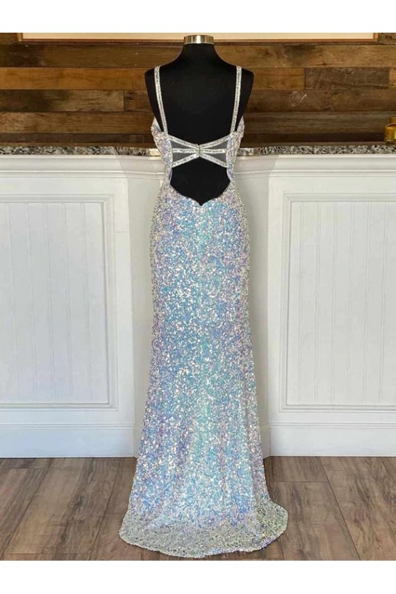 V-Neck Sleeveless Long Sweep Train Velvet Sequin Prom Dress Brisbane