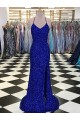 V-Neck Sleeveless Long Velvet Sequin Prom Dress Brisbane