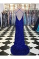 V-Neck Sleeveless Long Velvet Sequin Prom Dress Brisbane