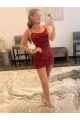 Spaghetti Straps Criss Cross Back Sleeveless Short Velvet Sequin Homecoming Dress / Prom Dress Brisbane