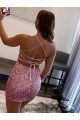 Spaghetti Straps Sleeveless Short Velvet Sequin Homecoming Dress / Prom Dress Brisbane