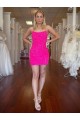 Spaghetti Straps Open Back Sleeveless Short Velvet Sequin Homecoming Dress / Prom Dress Brisbane