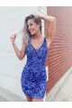 Short Velvet Sequin V-Neck Sleeveless Homecoming Dress / Prom Dress Brisbane