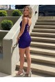 Short V-Neck Sleeveless Velvet Sequin Homecoming Dress / Prom Dress Brisbane