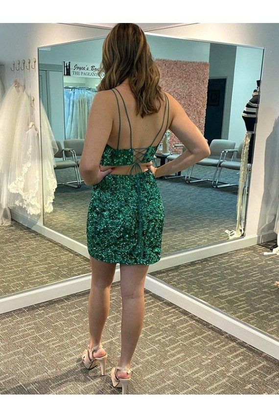 V-Neck Sleeveless Short Velvet Sequin Prom Cocktail Dress Brisbane
