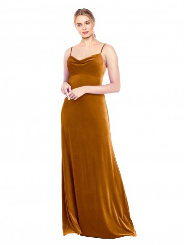 Long Velvet Cowl Neck Slip Bridesmaid Dress / Prom Dress Brisbane