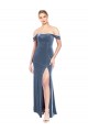 Draped Sleeves Wide Scoop Neck Off the Shoulder Velvet Bridesmaid Dress / Prom Dress Brisbane