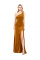 Sleek One Shoulder Long Formal Velvet Bridesmaid Dress / Prom Dress Brisbane