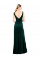 Sleek V-Neck Long Formal Velvet Bridesmaid Dress / Prom Dress with Side Slit Brisbane