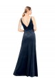 V-Back Long Velvet Bridesmaid Dress / Prom Dress with Notched V-Neck and Spaghetti Straps Brisbane