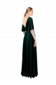 Deep V-Neck Flutter Sleeves Long Velvet Wrap Bridesmaid Dress / Prom Dress Brisbane