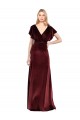 Flutter Sleeves Open Back Long Velvet Bridesmaid Dress / Prom Dress Brisbane