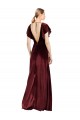 Flutter Sleeves Open Back Long Velvet Bridesmaid Dress / Prom Dress Brisbane