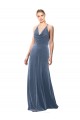 Halter Cowl Neck Long A-Line Velvet Bridesmaid Dress / Prom Dress with Keyhole Back Brisbane