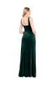 Square Neck Full Length Velvet Bridesmaid Dress / Prom Dress with Side Slit Brisbane